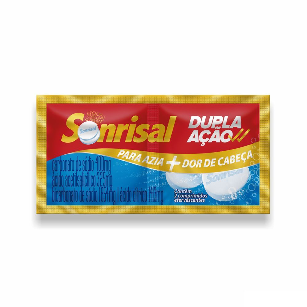 Antiácido e Analgésico Sonrisal Sabor Tradicional 2 Comprimidos Efervescentes
