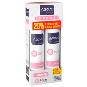 Kit Desodorante Antitranspirante Above Women Candy Aerossol 48h 2 Unidades 200ml Cada