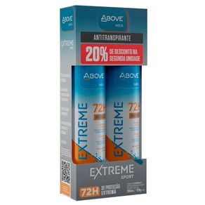 Kit Desodorante Antitranspirante Above Men Extreme Sport Aerossol 72h 2 Unidades 200ml Cada