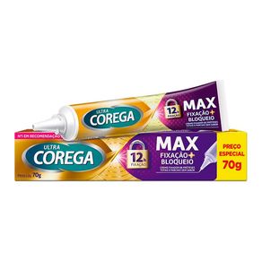 Creme Fixador de Dentaduras Ultra Corega Max Sem Sabor 70g