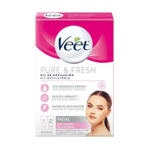 Kit de Depilação Facial Veet Pure & Fresh 1 Creme Depilatório 50ml + 1 Creme Pós Depilatório 50ml