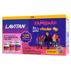 Kit Lavitan Familhão Melatonina 30 Comprimidos + A-Z Mulher 60 Comprimidos + A-Z Original 60 Comprimidos