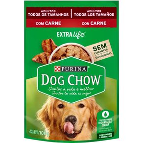 Ração Úmida Para Cães Adultos Dog Chow Purina Sachê Sabor Carne 100g