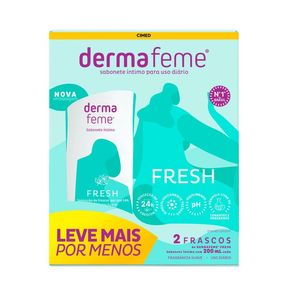 Kit Sabonete Líquido Íntimo Dermafeme Fresh 2 Unidades 200ml Cada