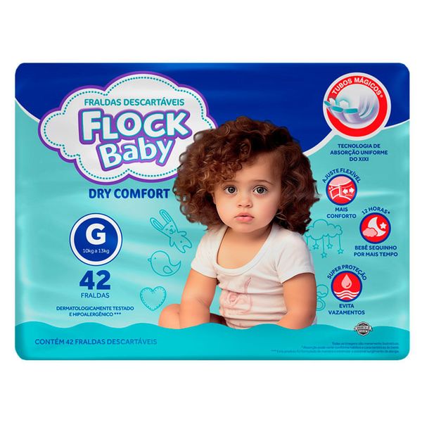 Fralda Flock Baby Dry Comfort Tamanho G 42 Unidades