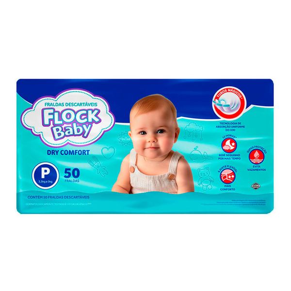 Fralda Flock Baby Dry Comfort Tamanho P 50 Unidades