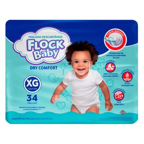 Fralda Flock Baby Dry Comfort Tamanho XG 34 Unidades