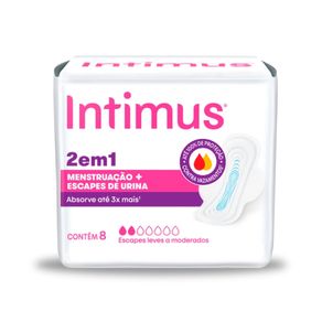 Absorvente Externo Intimus 2 em 1 com Abas 8 Unidades
