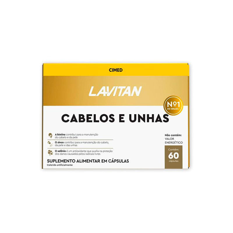 Suplemento Alimentar Lavitan Cabelos e Unhas 60 Cápsulas