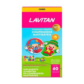 Suplemento Alimentar Infantil Vitamina Lavitan Patati Patatá Sabor Tutti-Frutti 60 Comprimidos Mastigáveis