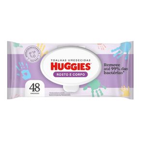 Lenços Umedecidos Huggies Rosto e Corpo 48 Unidades