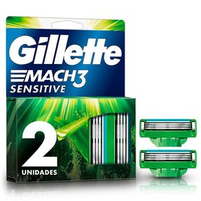 Carga para Aparelho de Barbear Gillette Mach3 Sensitive 2 Unidades