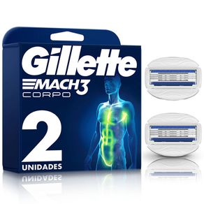 Carga para Aparelho de Depilação Gillette Mach3 Corpo 2 Unidades