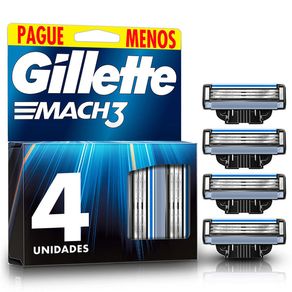 Carga para Aparelho de Barbear Gillette Mach3 4 Unidades