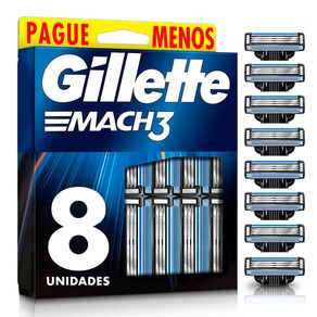 Carga para Aparelho de Barbear Gillette Mach3 8 Unidades