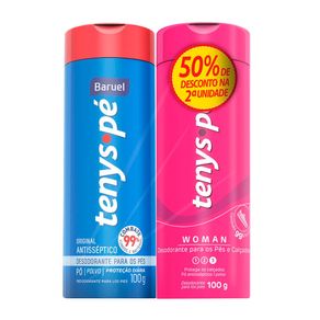 Kit Desodorante para os Pés Tenys Pé Baruel Original em Pó 100g + Desodorante para os Pés Tenys Pé Baruel Woman em Pó 100g