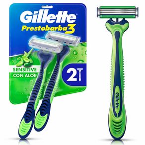 Aparelho de Barbear Descartável Gillette Prestobarba3 Sensitive 2 Unidades