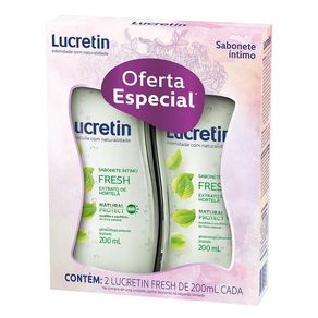 Kit Sabonete Líquido Íntimo Lucretin Fresh 200ml cada - Oferta Especial
