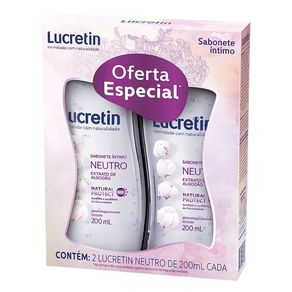 Kit Sabonete Liquido Intimo Lucretin Neutro 200ml cada - Oferta Especial