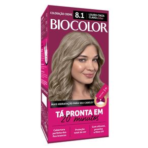 Tinta de Cabelo Biocolor Mini Kit Louro Cinza Claro Estiloso 8.1