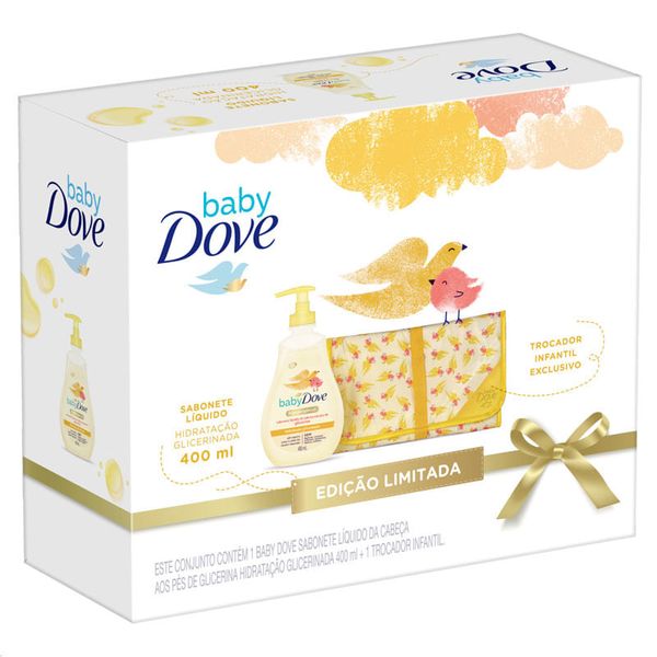 Kit Dove Baby Sabonete Líquido Hidratação Glicerinada 400ml + Trocador Infantil