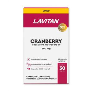 Suplemento Alimentar Cranberry 500mg Lavitan 30 Cápsulas