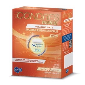 Suplemento Alimentar Condres Force 80mg Colágeno UC II + NCT II 30 Cápsulas