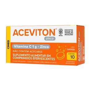 Suplemento Alimentar Aceviton Zinco Sabor Laranja 10 Comprimidos Efervescentes