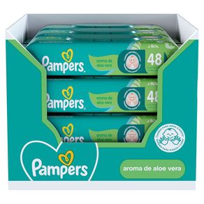 Lenços Umedecidos Pampers Aroma de Aloe Vera 576 Unidades
