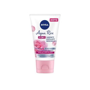 Sabonete, Esfoliante e Máscara Facial Nivea Aqua Rose 3 em 1 150ml