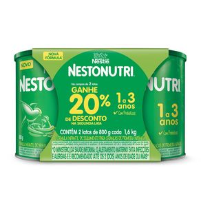 Kit Fórmula Infantil Nestonutri 1 a 3 Anos 2 Unidades 800g