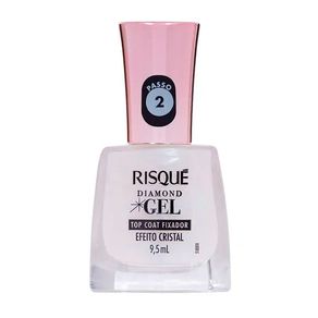 Esmalte Top Coat Fixador Risqué Diamond Gel Cremoso Efeito Cristal 9,5ml