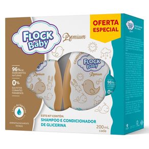 Kit Flock Baby Premium Shampoo de Glicerina 200ml + Condicionador de Glicerina 200ml