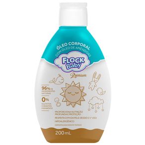Óleo Corporal Flock Baby Premium com Óleo de Amêndoas 200ml