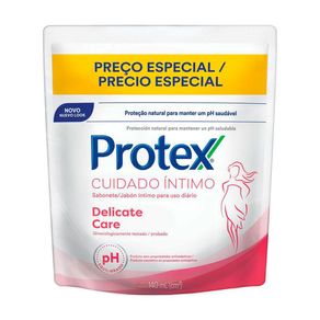 Refil Sabonete Líquido Íntimo Protex Cuidado Delicate Care 140ml
