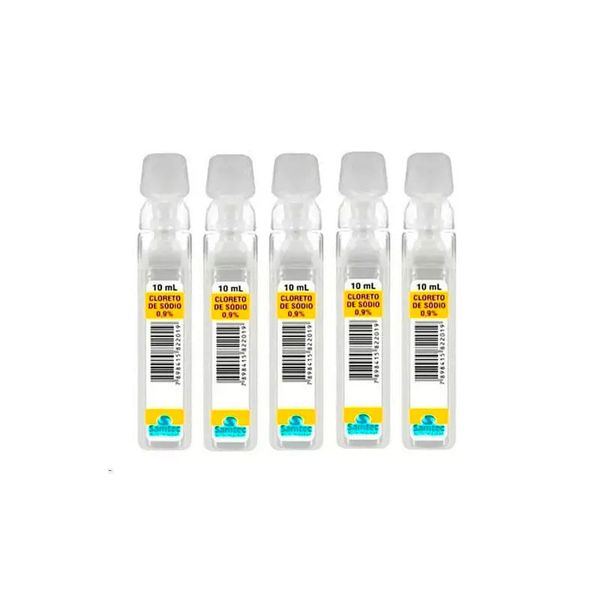Cloreto de Sódio 0,9% Samtec 5 Ampolas 10ml Cada