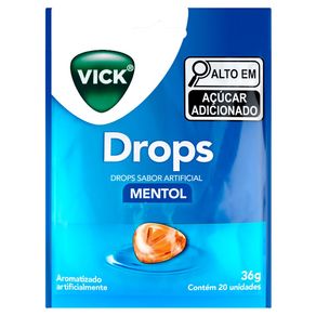 Drops Vick Pastilhas Sabor Mentol 1 Envelope 20 Drops