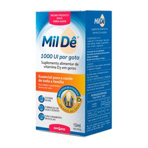 Suplemento Alimentar de Vitamina D3 MilDê 1000UI/Gota 10ml