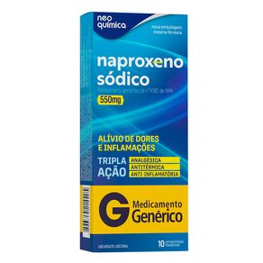 Naproxeno Sódico 550mg Neo Química 10 Comprimidos Revestidos