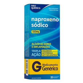 Naproxeno Sódico 550mg Neo Química 20 Comprimidos Revestidos