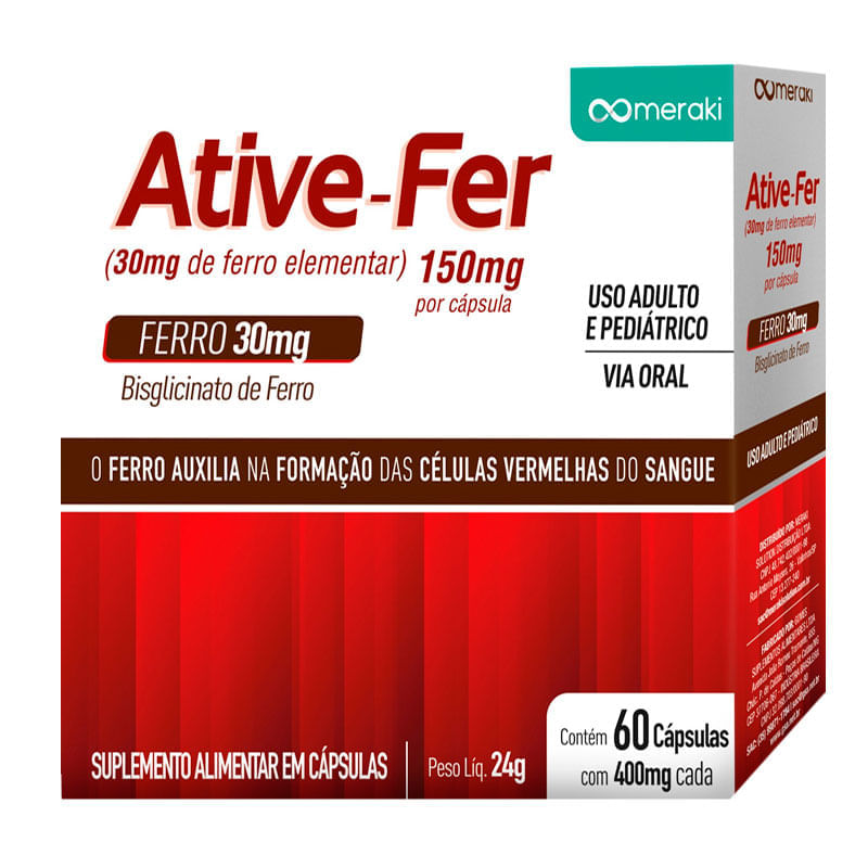 Suplemento Alimentar Ative-Fer 60 Cápsulas