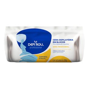Cera Depilatória Tradicional Depi-Roll em Blocos Corporal e Facial - 250g