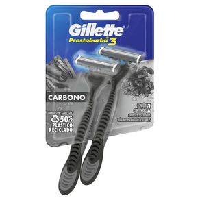 Aparelho de Barbear Prestobarba 3 Carbono Ativado 2 Unidades