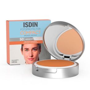 Protetor Solar Facial em Pó Compacto Isdin Fotoprotector FPS50 Cor Bronze 10g