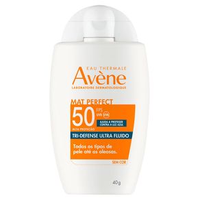 Protetor Solar Facial Avène Mat Perfect Tri-Defense Ultra Fuido FPS50 Sem Cor 40g