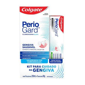 Kit Colgate Periogard Creme Dental Sabor Hortelã 60g + Enxaguante Bucal Sem Álcool 250ml