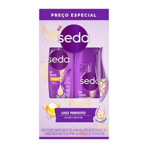 kit Shampoo Seda Liso Perfeito 300ml + Condicionador Seda Liso Perfeito 190ml