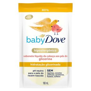 Refil Sabonete Líquido Glicerina Baby Dove Hidratação Glicerinada 180ml