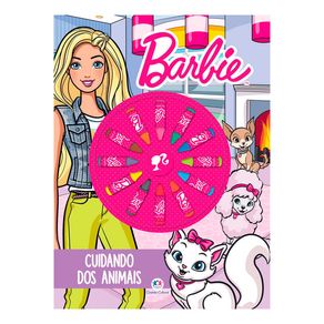 Livro Giz de Cera Barbie Cuidando dos Animais 1 Unidade