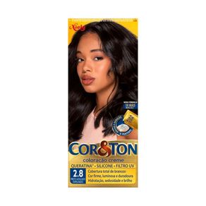 Tintura Cor&Ton Coloração Creme Preto Azul Espelhado 2.8